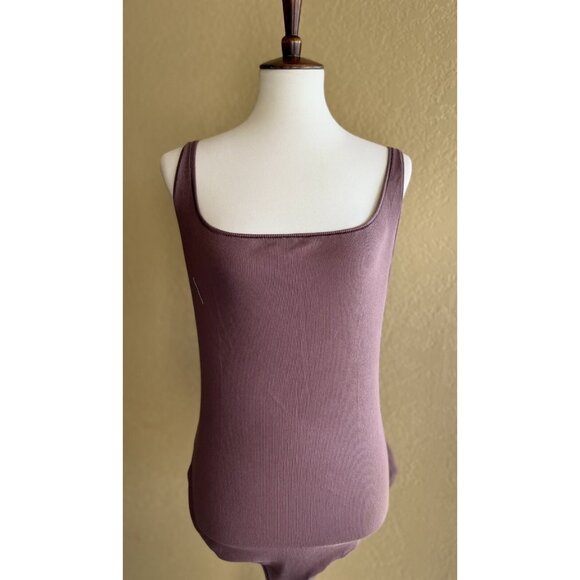 SKIMS Women’s Cotton Ribbed Sleeveless Bodysuit Garnet Red Size 2X Thong Scoop - Picture 8 of 9